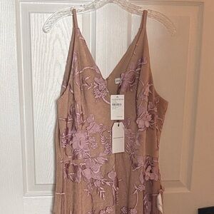 Pink Floral Embroidered Dress